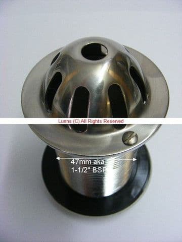 Virplast 47mm OD aka 1-1/2" BSP Urinal Waste Stainless Steel