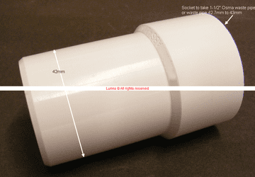 Virplast European Waste Adaptor 42x1-1/2"/43mm BRLR26