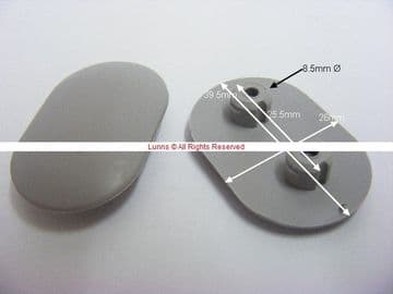 Virplast Large Oval Grey Buffers 39.5x26mm (Pair) W54BF25 Bespoke Part