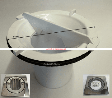 Wade Kelvin Gully Dip Tube c/w Grate & Square Flange Receiver M54TS87G5S - Bespoke Part