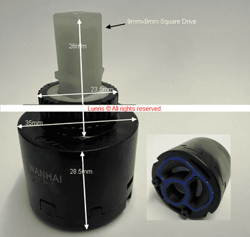 Wanhai  35mm Black Flat Base 2 Pin Cassette Cartridge c/w Tooth Neck C44 - Bespoke Part