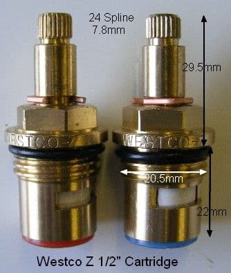 Westco Z Mk2 NST Ceramic Disc Cartridge Valves PairT24-33