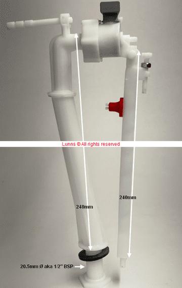 Wickes/B&Q Cranked 248Hx240 Bottom Entry Ballvalve - Bespoke Part