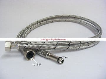 WRAS Flexible Tap Tails M12x1/2" BSP 1100mm Long