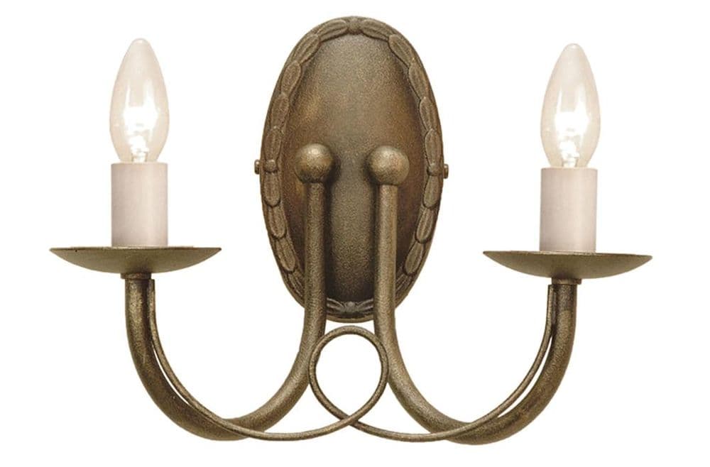 Elstead Minster Black Gold Double Wall Light MN2BLKGOLD Luxury