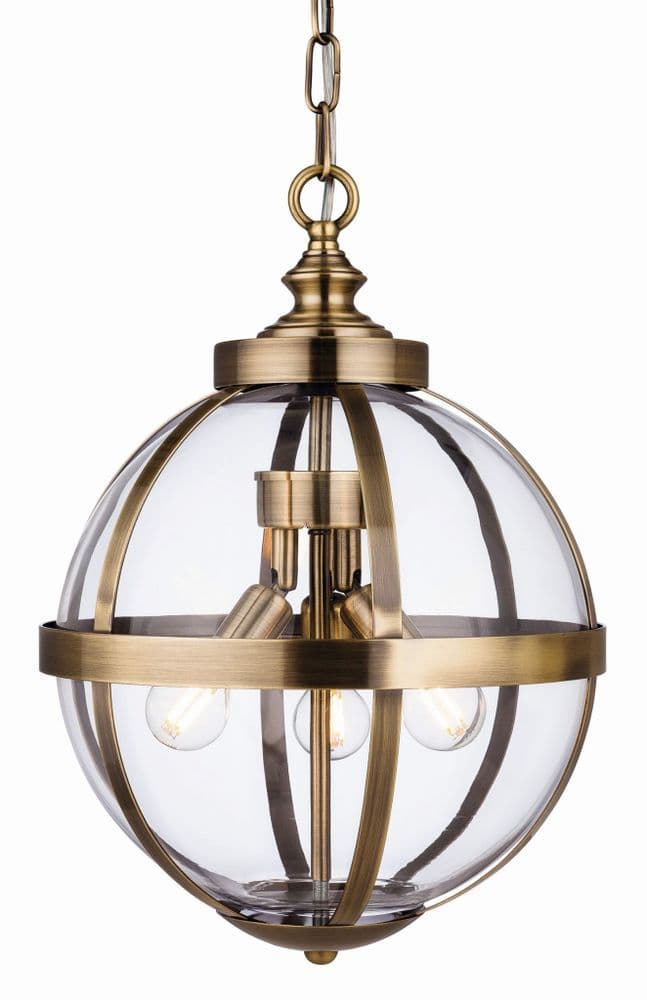 Firstlight Monroe Antique Brass Ceiling Light Pendant | 3708AB | Luxury