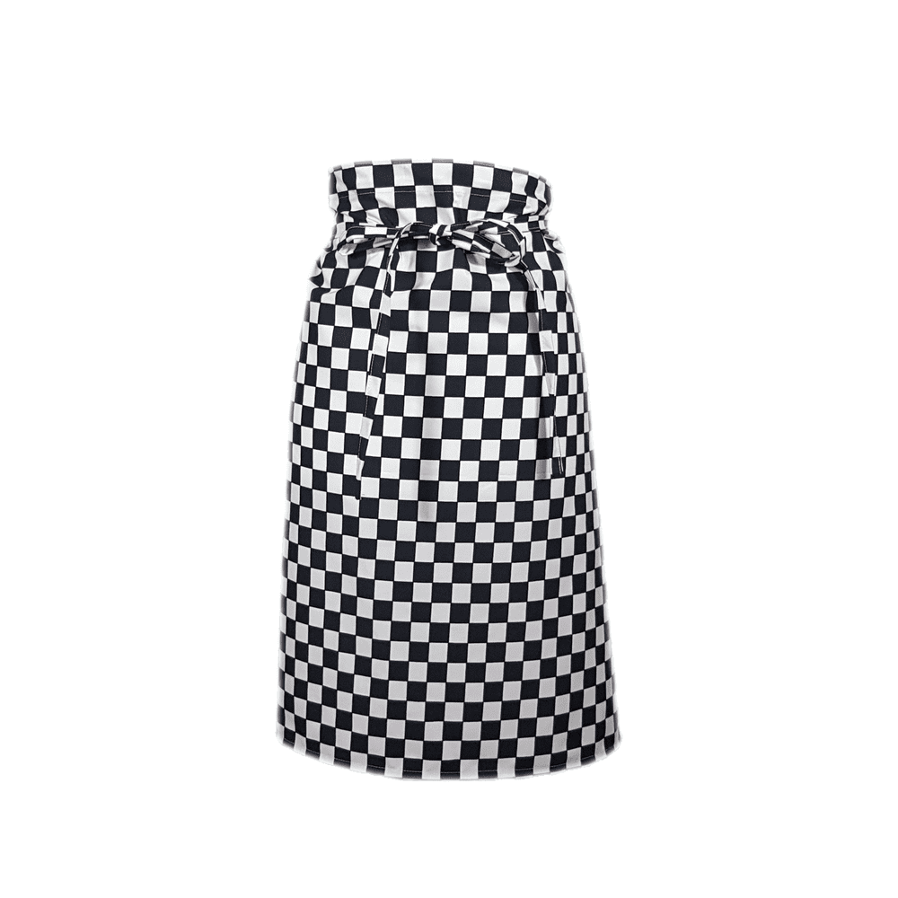 Professional Baker s Long Waist Apron Black and White Check
