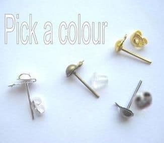 ½ ball ear posts with backs x 24.Pick a colour.