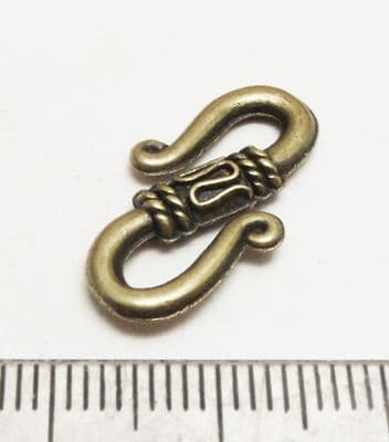 'S' Hook x 5. 22mm. Antique Bronze