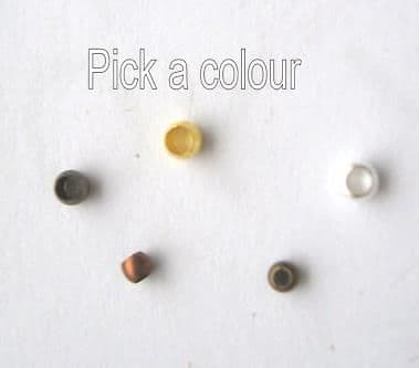 1.5mm to 2mm ball crimps x 125. Pick a colour.