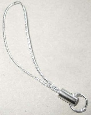 10 pcs. Mobile phone loops,lariats. Silver with silver findings. 6cm long