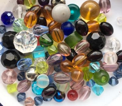 100pcs. Mixed glass beads 5mm to 10mm