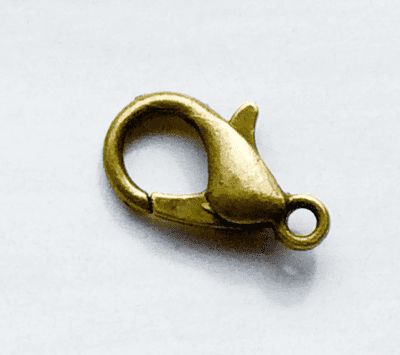 12mm lobster / claw claps x20. Antique Bronze.