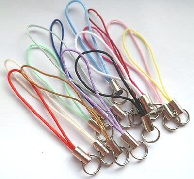 14pcs Mixed pack of mobile phone loops with split ring 6cm long