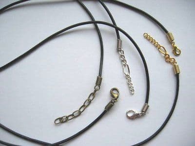 2 Leather thong necklaces. 2mm. Pick a colour.