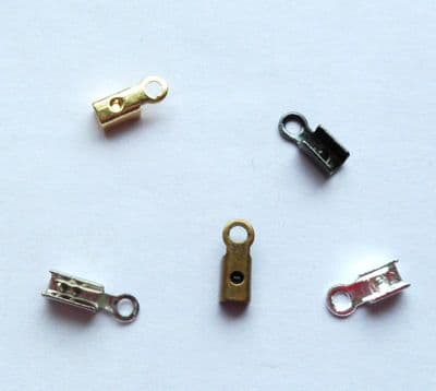 25 Flat folding crimps.Pick a colour. 9mm x 3mm.