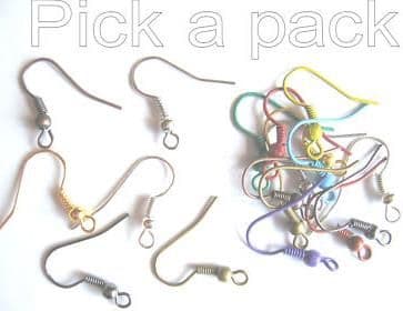 28 earwire hooks (14 pairs) in a choice of 6 colours or 12prs of the mixed.