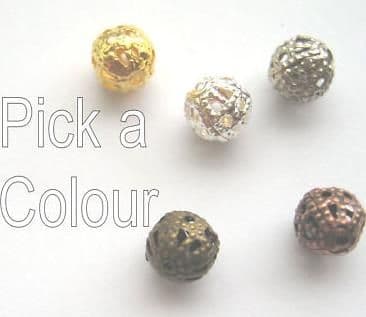 33 Hollow spacer beads. 6mm. In 5 colours.