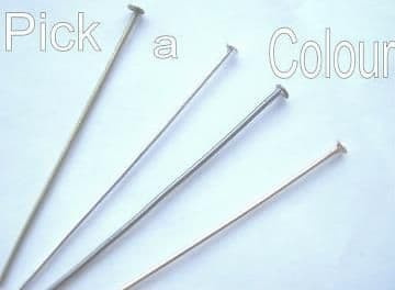 38mm headpins x 65. Pick a colour.