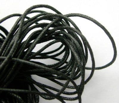 8yds of Black waxed cotton cord - 1mm.