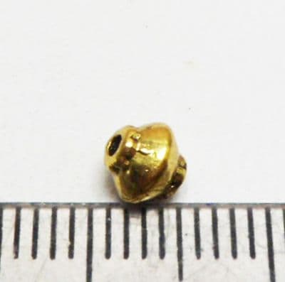 Abacus bead x 25. Tibetan style gold. 5mm.