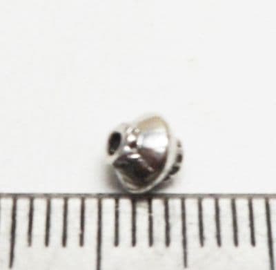 Abacus beads x 25. Tibetan style silver 5mm.