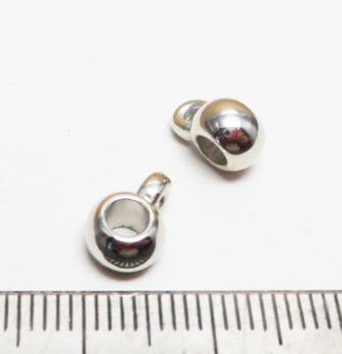Acrylic metallised Silver smooth Bails 6mm diam x 20