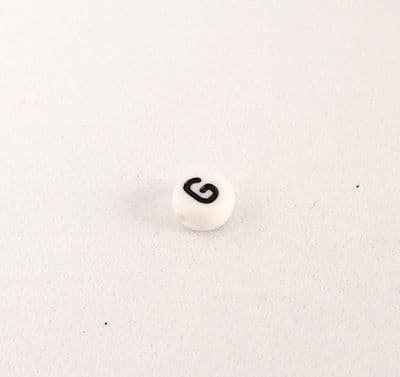 Alphabet letter G.  Pack of one. 7mm x 3mm. Choice of 6 colours
