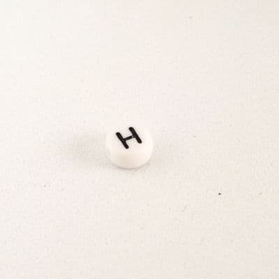 Alphabet letter H.  Pack of one. 7mm x 3mm. Choice of 4 colours