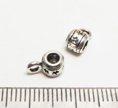 Bail - star x 12. Tibetan style silver.