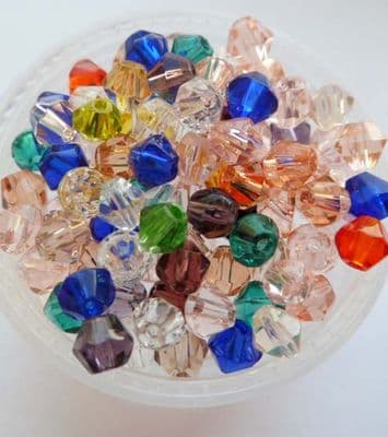 Bicone bead mix. 4mm x 50