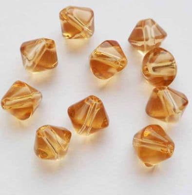 Bicone Beads Light Brown x 10. 8mm