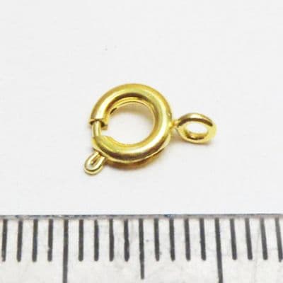 Bolt clasps x 10. Gold plated. 6mm diam