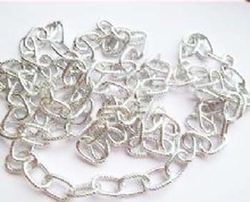 Bright Silver Plated lightweight chain 5m. Links12mm x 7mm.