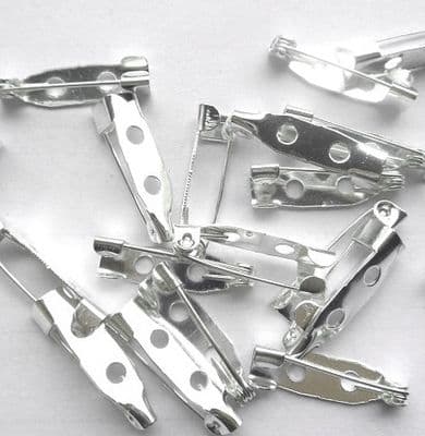 Brooch Backs 20mm Silver x 20 - no safety latch.