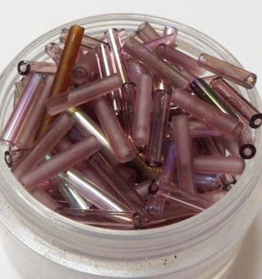 Bugle beads Amethyst x 500