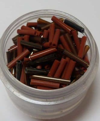 Bugle beads Brown x 500