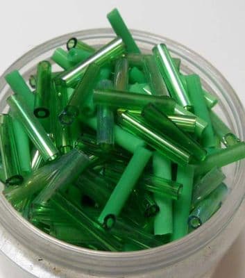Bugle beads Green x 500