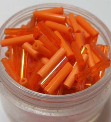 Bugle beads Orange x 500