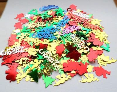 Christmas Glitter shapes. Scatter or use for cards or toppers Approx. 450