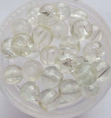 Clear crackle beads 6mm x 20. BOGOF
