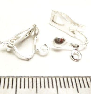 Clip on earring x 8. Silver Plated