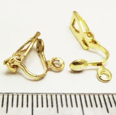 Clip on earrrings x 8. Gold plated