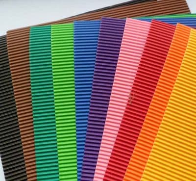 Corrugated card in 10 plain colours. A5. Normally £2.70