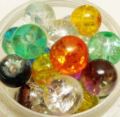 Crackle beads 8mm. Mixed x 10