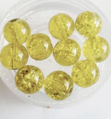 Crackle Lime Green x 10. 8mm