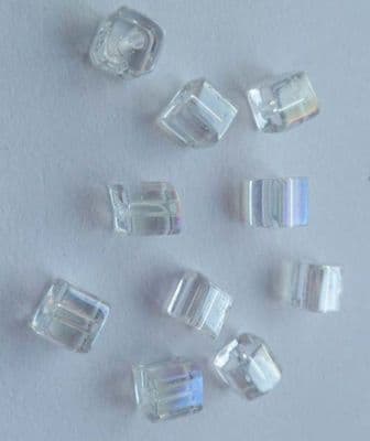Cube Bead AB finish 4mm x 20