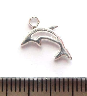 Dolphin pendant / charm x 50. 13mm x 9mm.