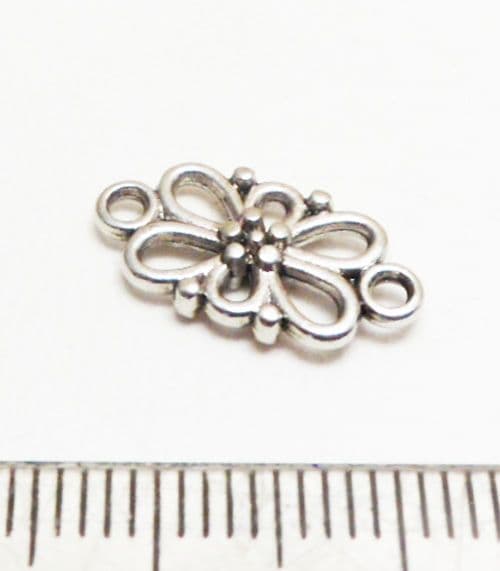 Dot Flower Rectangle connectors x 10. 11mm x 8mm