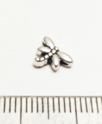 Dragonfly beads x 50. 8mm. Silver.